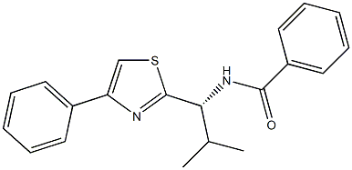 (-)-N-[(R)-2-Methyl-1-(4-phenyl-2-thiazolyl)propyl]benzamide 구조식 이미지