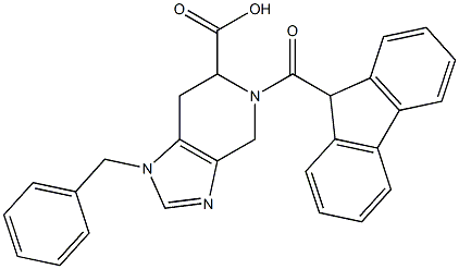 1-Benzyl-4,5,6,7-tetrahydro-5-(9H-fluoren-9-ylcarbonyl)-1H-imidazo[4,5-c]pyridine-6-carboxylic acid 구조식 이미지