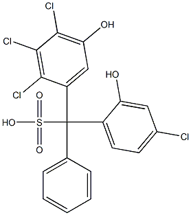 (4-Chloro-2-hydroxyphenyl)(2,3,4-trichloro-5-hydroxyphenyl)phenylmethanesulfonic acid 구조식 이미지