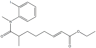 7-Methyl-8-[methyl(2-iodophenyl)amino]-8-oxo-2-octenoic acid ethyl ester 구조식 이미지