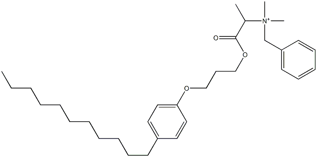 N,N-Dimethyl-N-benzyl-N-[1-[[3-(4-undecylphenyloxy)propyl]oxycarbonyl]ethyl]aminium 구조식 이미지