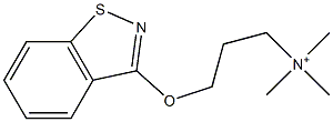 N,N,N-Trimethyl-3-[(1,2-benzisothiazol-3-yl)oxy]propan-1-aminium 구조식 이미지