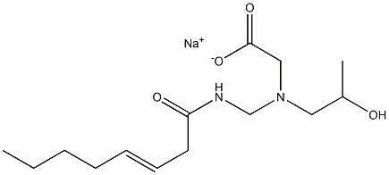 N-(2-Hydroxypropyl)-N-(3-octenoylaminomethyl)glycine sodium salt Structure