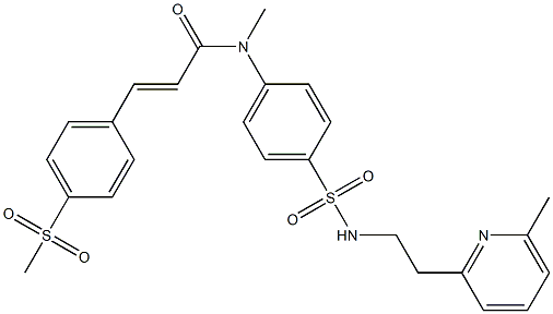 N-Methyl-4-methylsulfonyl-N-[4-[[2-(6-methyl-2-pyridinyl)ethyl]sulfamoyl]phenyl]-trans-cinnamamide 구조식 이미지