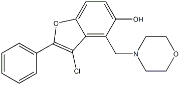 3-Chloro-4-(morpholinomethyl)-2-phenylbenzofuran-5-ol Structure