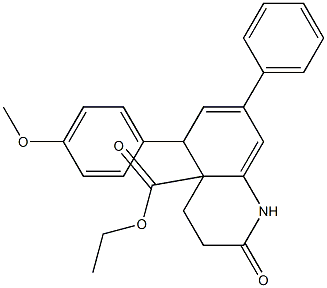 5-(4-Methoxyphenyl)-2-oxo-7-phenyl-1,2,3,4,4a,5-hexahydroquinoline-4a-carboxylic acid ethyl ester 구조식 이미지