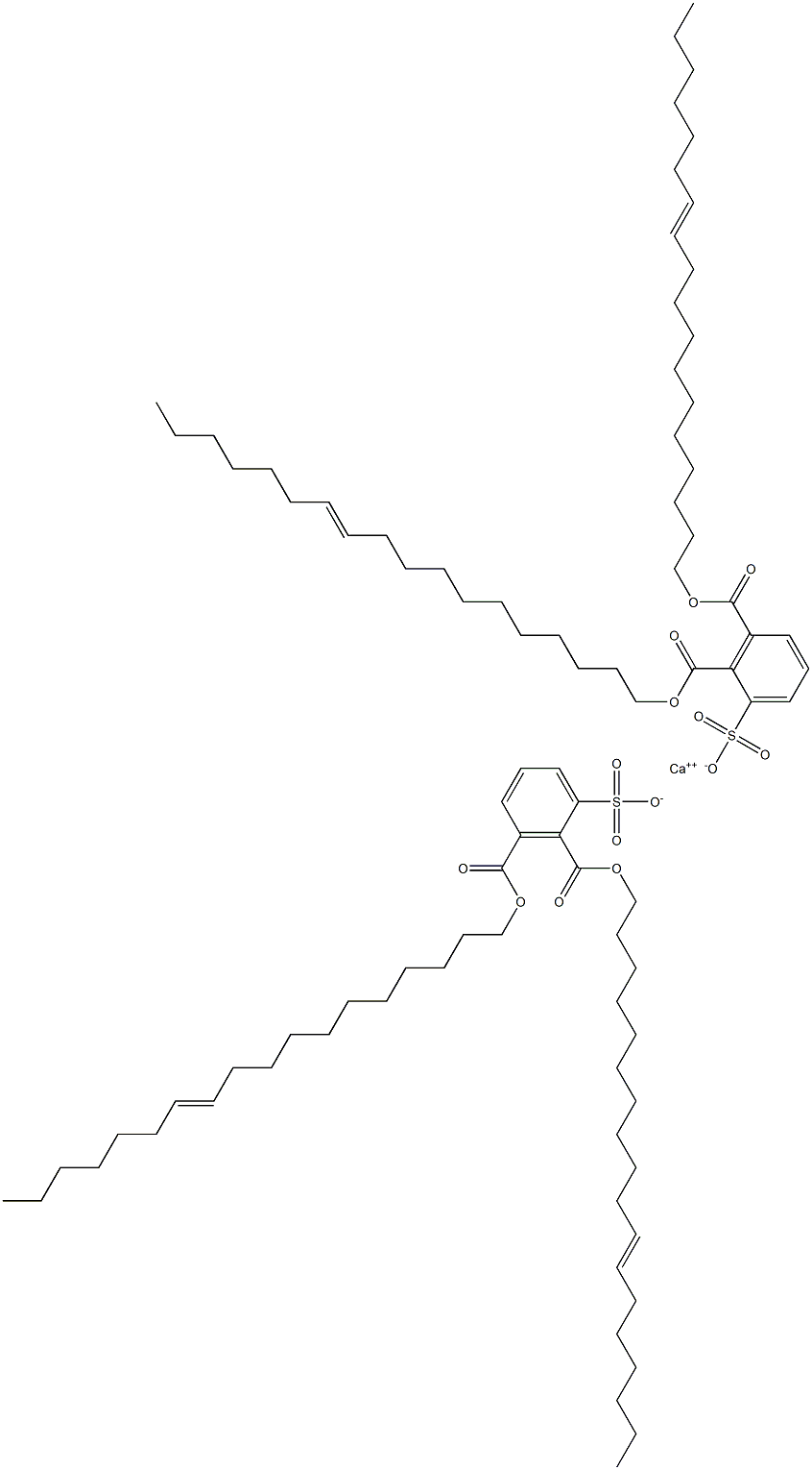 Bis[2,3-di(11-octadecenyloxycarbonyl)benzenesulfonic acid]calcium salt Structure