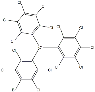 Bis(pentachlorophenyl)(4-bromo-2,3,5,6-tetrachlorophenyl)methanide Structure