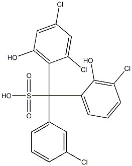 (3-Chlorophenyl)(3-chloro-2-hydroxyphenyl)(2,4-dichloro-6-hydroxyphenyl)methanesulfonic acid 구조식 이미지