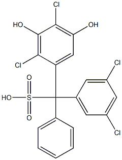 (3,5-Dichlorophenyl)(2,4-dichloro-3,5-dihydroxyphenyl)phenylmethanesulfonic acid Structure