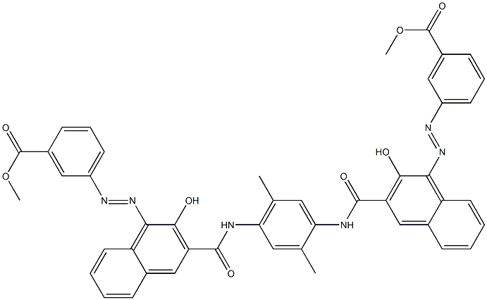 N,N'-(2,5-Dimethyl-1,4-phenylene)bis[4-[[3-(methoxycarbonyl)phenyl]azo]-3-hydroxy-2-naphthalenecarboxamide] Structure