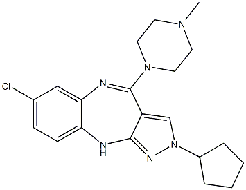 2-Cyclopentyl-4-(4-methylpiperazin-1-yl)-7-chloro-2,10-dihydropyrazolo[3,4-b][1,5]benzodiazepine Structure