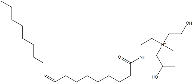 2-Hydroxy-N-(2-hydroxyethyl)-N-methyl-N-[2-[((9Z)-1-oxo-9-octadecenyl)amino]ethyl]-1-propanaminium 구조식 이미지