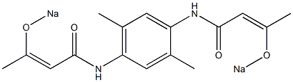 N,N'-(2,5-Dimethyl-1,4-phenylene)bis(3-sodiooxy-2-butenamide) 구조식 이미지