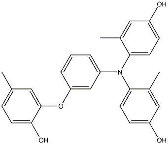 N,N-Bis(4-hydroxy-2-methylphenyl)-3-(2-hydroxy-5-methylphenoxy)benzenamine 구조식 이미지