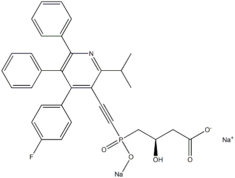 (3R)-4-[[[4-(4-Fluorophenyl)-2-isopropyl-5,6-diphenyl-3-pyridinyl]ethynyl]sodiooxyphosphinyl]-3-hydroxybutyric acid sodium salt 구조식 이미지