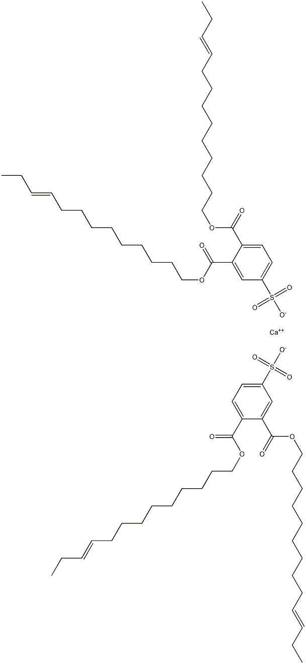 Bis[3,4-di(10-tridecenyloxycarbonyl)benzenesulfonic acid]calcium salt 구조식 이미지