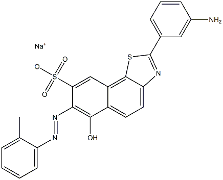 2-(3-Aminophenyl)-6-hydroxy-7-[(2-methylphenyl)azo]naphtho[2,1-d]thiazole-8-sulfonic acid sodium salt Structure