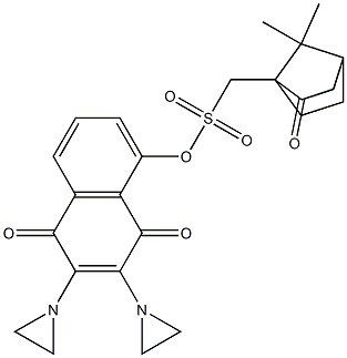 2,3-Bis(1-aziridinyl)-5-[(7,7-dimethyl-2-oxobicyclo[2.2.1]heptan-1-yl)methylsulfonyloxy]-1,4-naphthoquinone Structure