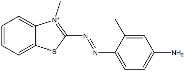 2-[(4-Amino-2-methylphenyl)azo]-3-methylbenzothiazol-3-ium 구조식 이미지