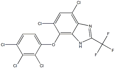 4,6-Dichloro-7-(2,3,4-trichlorophenoxy)-2-trifluoromethyl-1H-benzimidazole 구조식 이미지