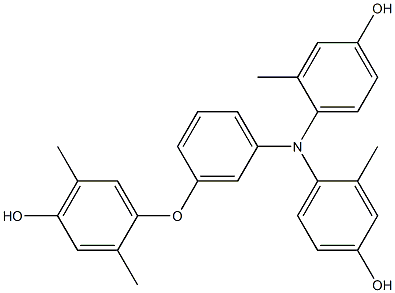 N,N-Bis(4-hydroxy-2-methylphenyl)-3-(4-hydroxy-2,5-dimethylphenoxy)benzenamine 구조식 이미지