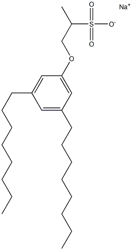 1-(3,5-Dioctylphenoxy)propane-2-sulfonic acid sodium salt 구조식 이미지
