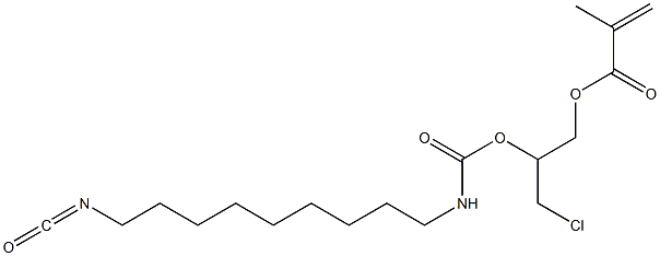 Methacrylic acid 3-chloro-2-[9-isocyanatononylcarbamoyloxy]propyl ester 구조식 이미지