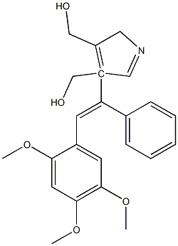 2-[1-Phenyl-2-(2,4,5-trimethoxyphenyl)ethenyl]-4,4(5H)-oxazoledimethanol 구조식 이미지