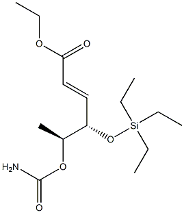 (4S,5S,E)-5-(Carbamoyloxy)-4-[(triethylsilyl)oxy]-2-hexenoic acid ethyl ester Structure