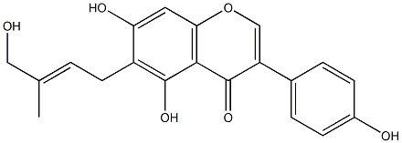 4',5,7-Trihydroxy-6-[(2E)-4-hydroxy-3-methyl-2-butenyl]isoflavone Structure