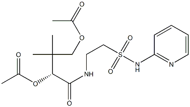 [R,(+)]-2,4-Bis(acetyloxy)-3,3-dimethyl-N-[2-(2-pyridylsulfamoyl)ethyl]butyramide 구조식 이미지
