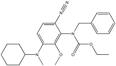 2-(N-Benzyl-N-ethoxycarbonylamino)-4-(N-methyl-N-cyclohexylamino)-3-methoxybenzenediazonium 구조식 이미지