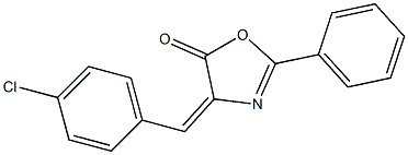 2-Phenyl-4-(p-chlorobenzylidene)-2-oxazoline-5-one 구조식 이미지