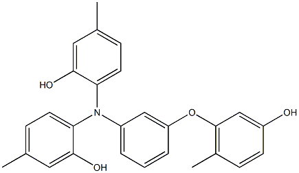 N,N-Bis(2-hydroxy-4-methylphenyl)-3-(3-hydroxy-6-methylphenoxy)benzenamine 구조식 이미지