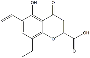 8-Ethyl-5-hydroxy-4-oxo-6-vinyl-3,4-dihydro-2H-1-benzopyran-2-carboxylic acid 구조식 이미지