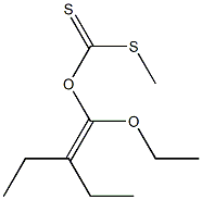 Dithiocarbonic acid O-(1-ethoxy-2,2-diethylvinyl)S-methyl ester 구조식 이미지