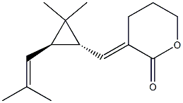 (3E)-Tetrahydro-3-[[(1R,2R)-3,3-dimethyl-2-(2-methyl-1-propenyl)cyclopropan-1-yl]methylene]-2H-pyran-2-one 구조식 이미지