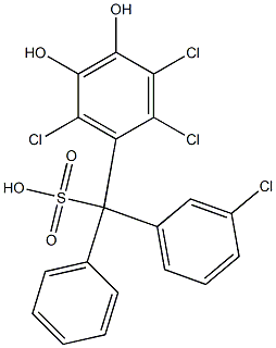 (3-Chlorophenyl)(2,3,6-trichloro-4,5-dihydroxyphenyl)phenylmethanesulfonic acid 구조식 이미지