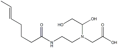 N-(1,2-Dihydroxyethyl)-N-[2-(5-heptenoylamino)ethyl]aminoacetic acid 구조식 이미지