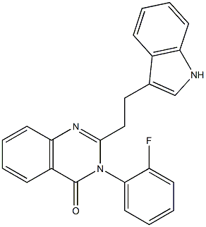 2-[2-(1H-Indol-3-yl)ethyl]-3-(2-fluorophenyl)quinazolin-4(3H)-one 구조식 이미지