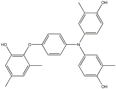 N,N-Bis(4-hydroxy-3-methylphenyl)-4-(6-hydroxy-2,4-dimethylphenoxy)benzenamine 구조식 이미지