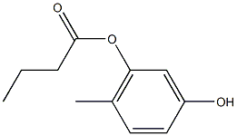 Butyric acid 3-hydroxy-6-methylphenyl ester Structure