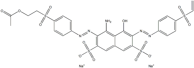 3-[p-(2-Acetoxyethylsulfonyl)phenylazo]-4-amino-5-hydroxy-6-[p-(vinylsulfonyl)phenylazo]-2,7-naphthalenedisulfonic acid disodium salt 구조식 이미지