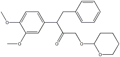 3-(3,4-Dimethoxyphenyl)-4-phenyl-1-(tetrahydro-2H-pyran-2-yloxy)-2-butanone 구조식 이미지