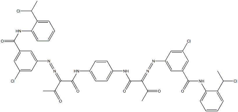 3,3'-[1,4-Phenylenebis[iminocarbonyl(acetylmethylene)azo]]bis[N-[2-(1-chloroethyl)phenyl]-5-chlorobenzamide] 구조식 이미지