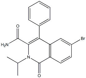 1-Oxo-2-isopropyl-4-(phenyl)-6-bromo-1,2-dihydroisoquinoline-3-carboxamide 구조식 이미지