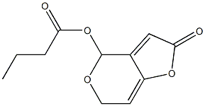 Butyric acid 2,6-dihydro-2-oxo-4H-furo[3,2-c]pyran-4-yl ester Structure