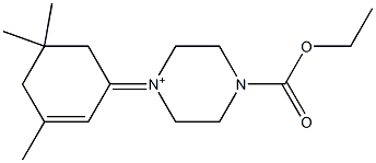 4-(Ethoxycarbonyl)-1-(3,5,5-trimethyl-2-cyclohexen-1-ylidene)piperazinium 구조식 이미지