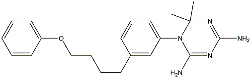 1-[3-(4-Phenoxybutyl)phenyl]-2,2-dimethyl-4,6-diamino-1,2-dihydro-1,3,5-triazine Structure